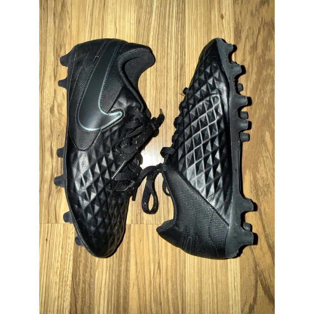 Nike Tiempo 2Y Youth‎ Kids Legend 8 Black Firm Ground Soccer Cleats Low Top